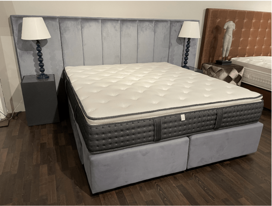Boxspringbett „Stripe 10 XL“ inkl. 7-Zonen Taschenfederkernmatratze Duchess